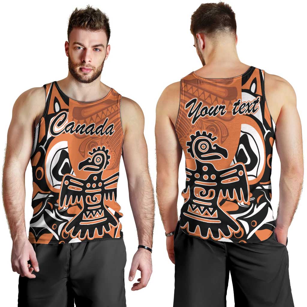 Personalized Canada Haida Eagle Men Tank Top Orange Style - Wonder Print Shop