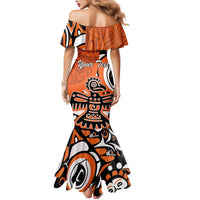 Personalized Canada Haida Eagle Mermaid Dress Orange Style - Wonder Print Shop