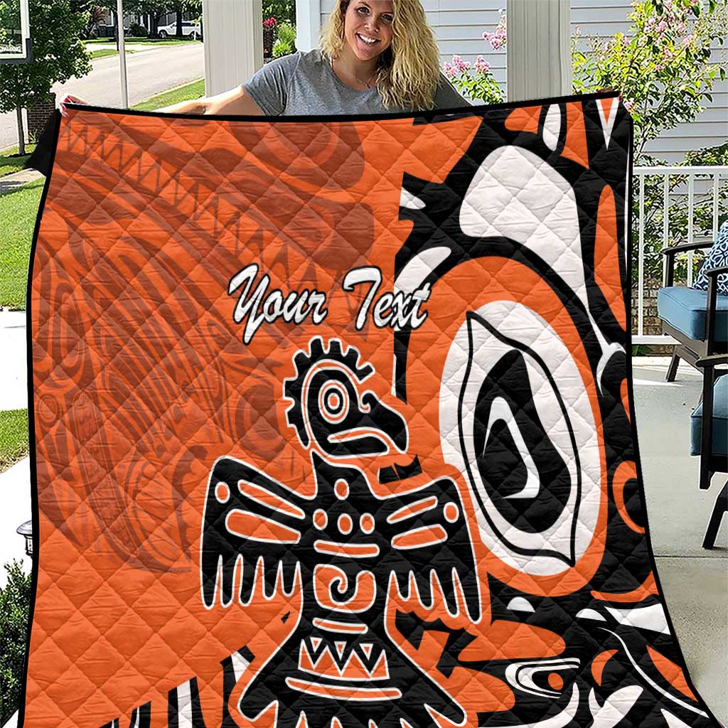 Personalized Canada Haida Eagle Quilt Orange Style - Wonder Print Shop