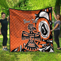 Personalized Canada Haida Eagle Quilt Orange Style - Wonder Print Shop