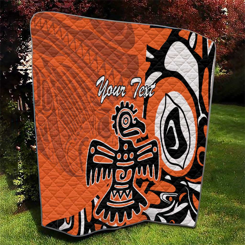 Personalized Canada Haida Eagle Quilt Orange Style - Wonder Print Shop