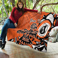 Personalized Canada Haida Eagle Quilt Orange Style - Wonder Print Shop