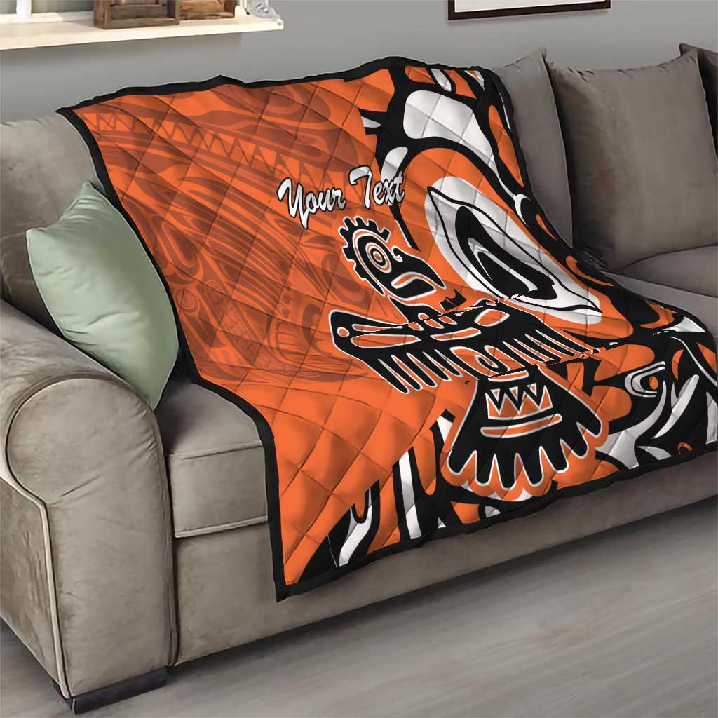 Personalized Canada Haida Eagle Quilt Orange Style - Wonder Print Shop