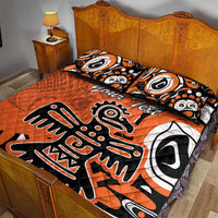 Personalized Canada Haida Eagle Quilt Bed Set Orange Style - Wonder Print Shop