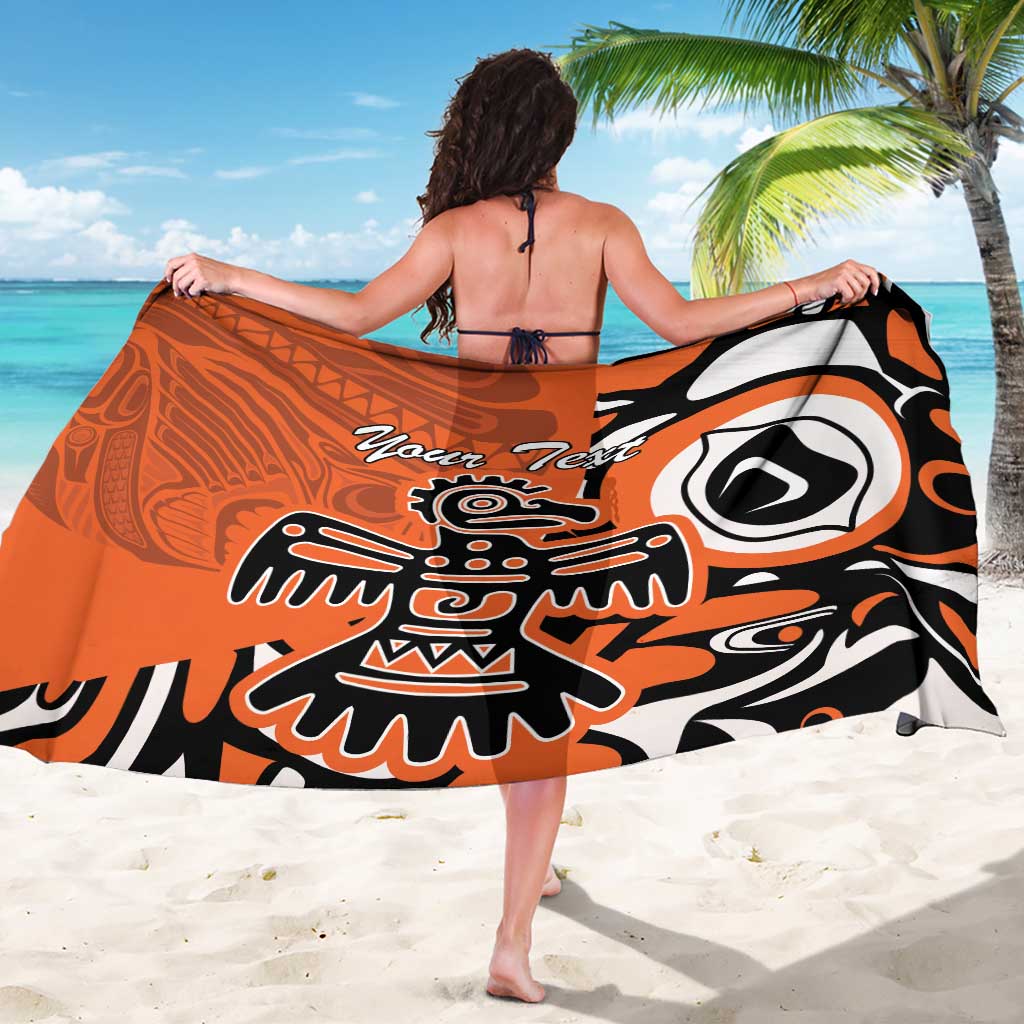 Personalized Canada Haida Eagle Sarong Orange Style - Wonder Print Shop