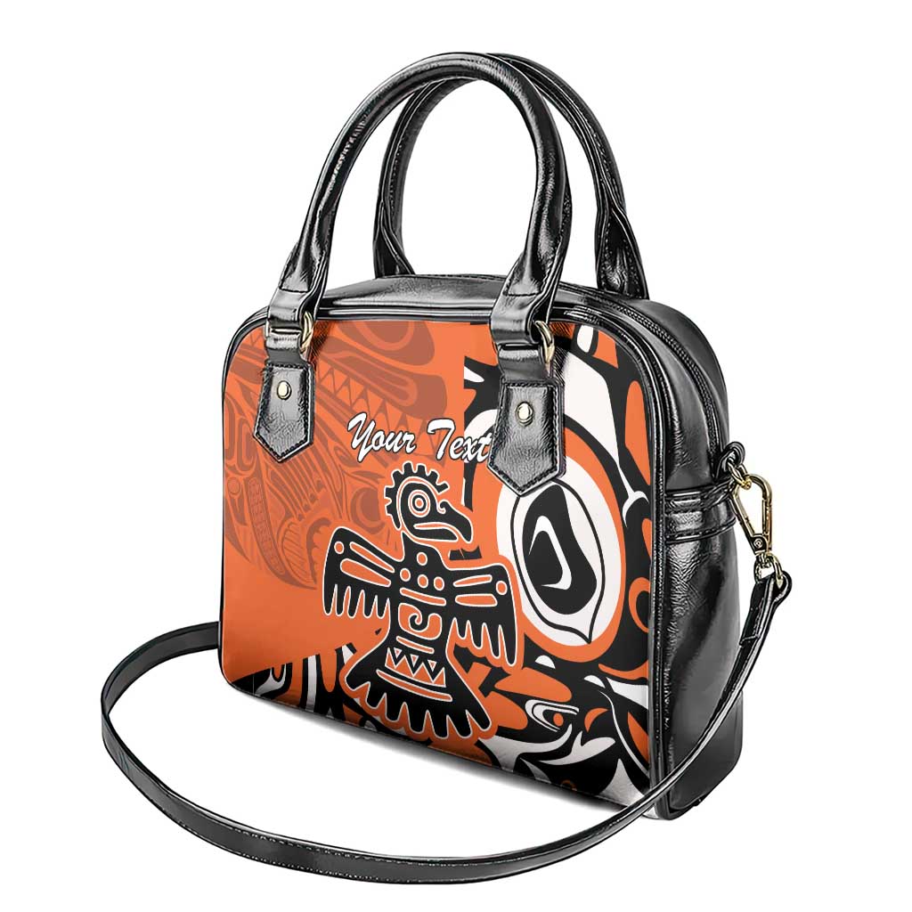 Personalized Canada Haida Eagle Shoulder Handbag Orange Style