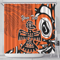 Personalized Canada Haida Eagle Shower Curtain Orange Style