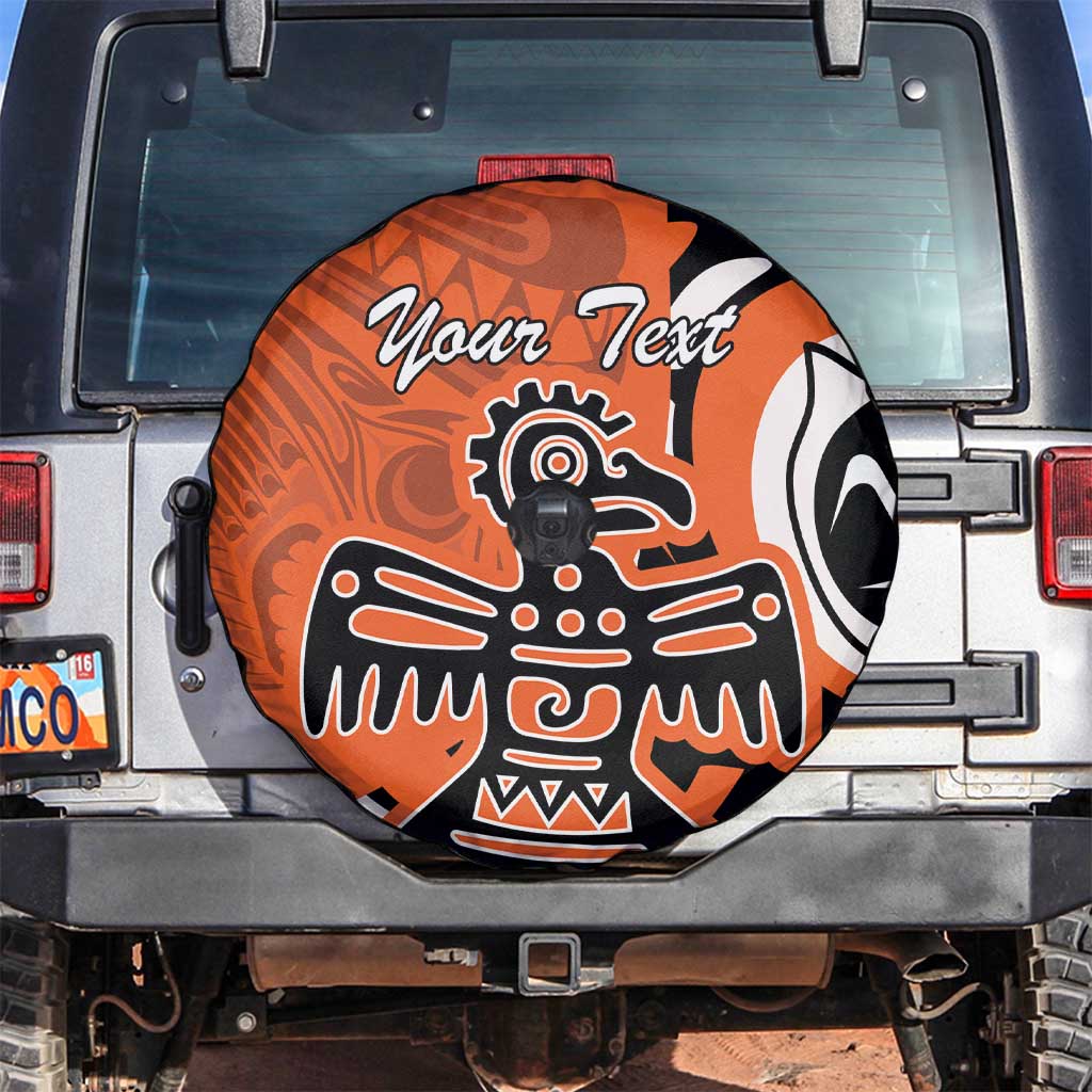 Personalized Canada Haida Eagle Spare Tire Cover Orange Style - Wonder Print Shop