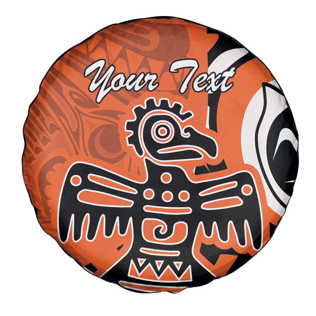 Personalized Canada Haida Eagle Spare Tire Cover Orange Style - Wonder Print Shop