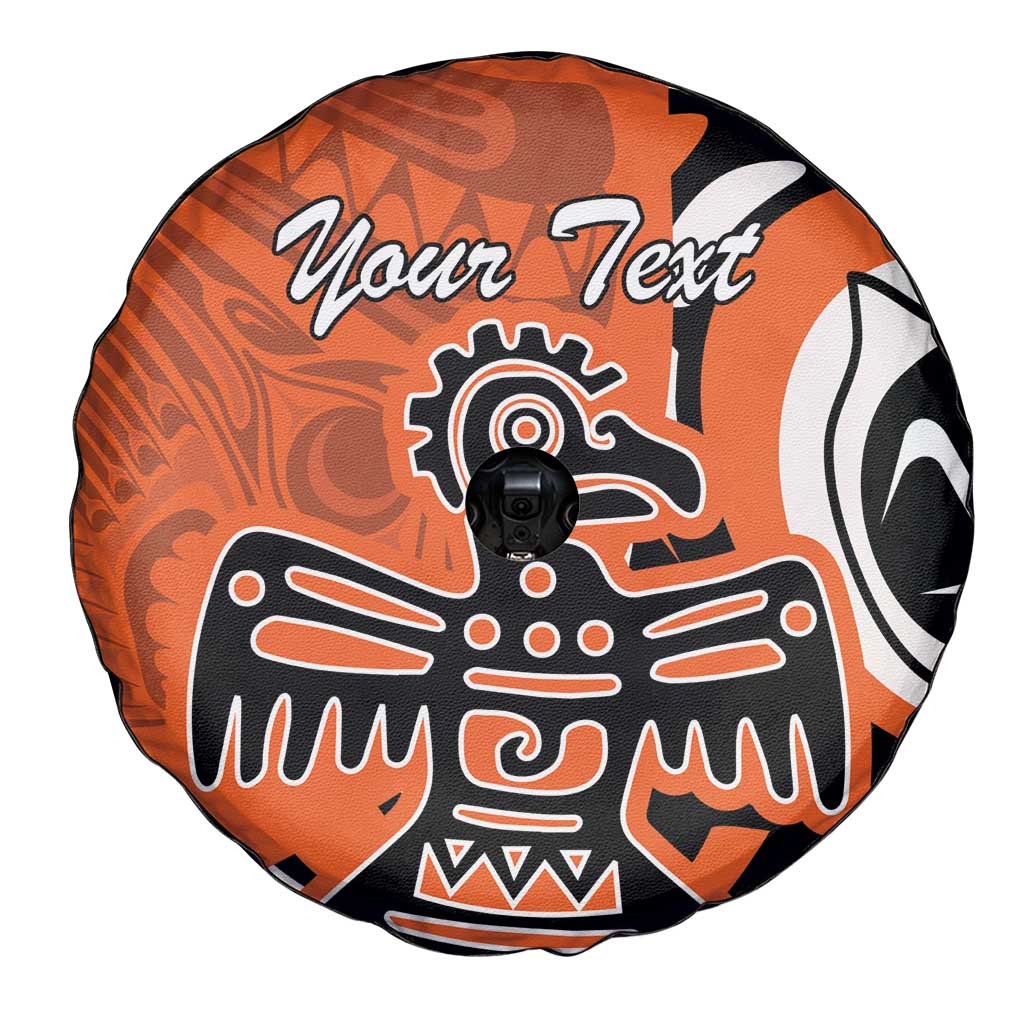 Personalized Canada Haida Eagle Spare Tire Cover Orange Style - Wonder Print Shop