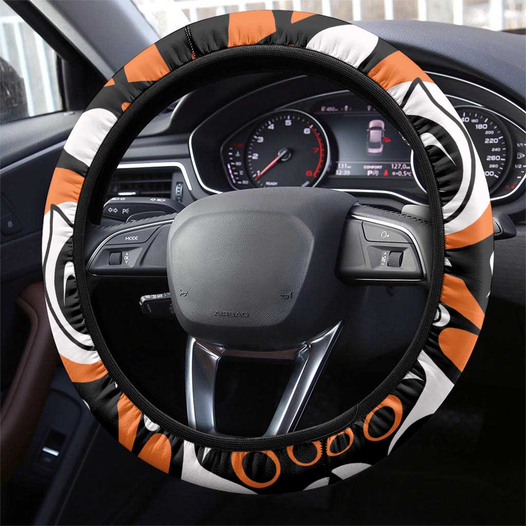 Canada Haida Eagle Steering Wheel Cover Orange Style - Wonder Print Shop