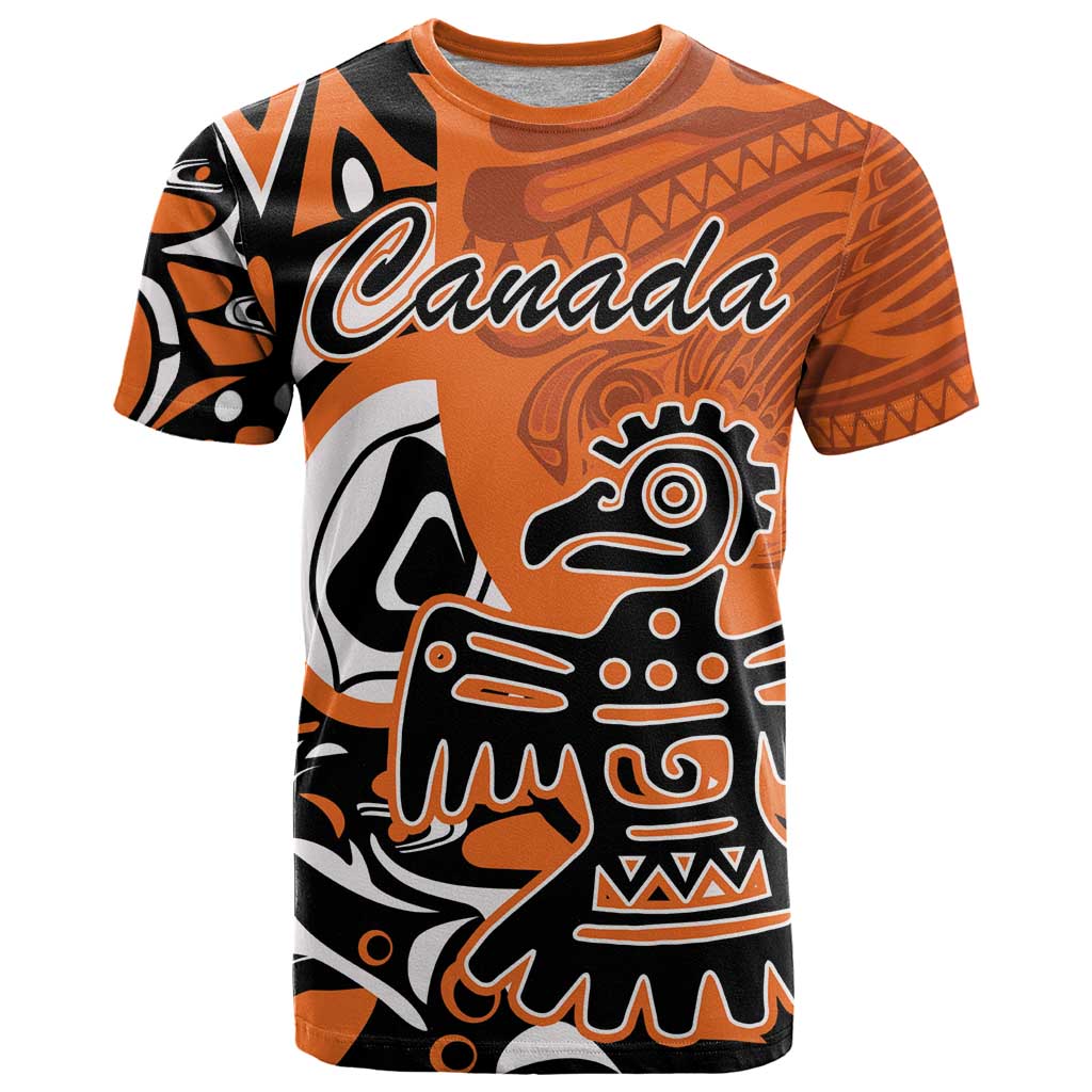 Personalized Canada Haida Eagle T Shirt Orange Style - Wonder Print Shop