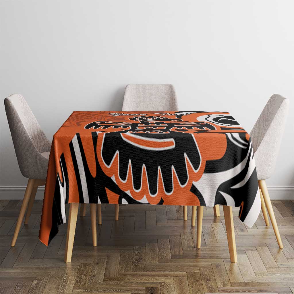 Personalized Canada Haida Eagle Tablecloth Orange Style - Wonder Print Shop