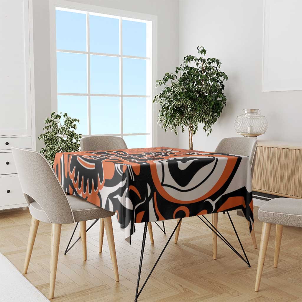 Personalized Canada Haida Eagle Tablecloth Orange Style - Wonder Print Shop