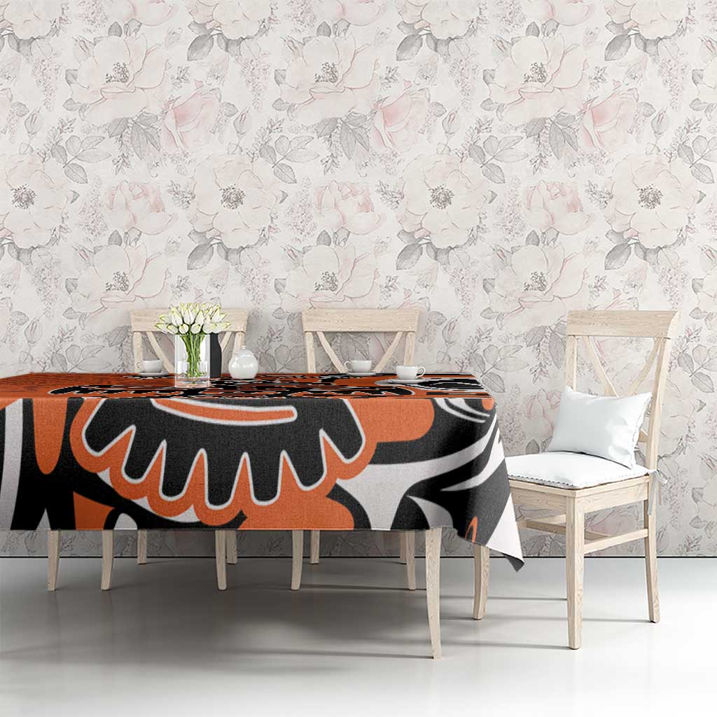 Personalized Canada Haida Eagle Tablecloth Orange Style - Wonder Print Shop