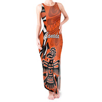 Personalized Canada Haida Eagle Tank Maxi Dress Orange Style - Wonder Print Shop