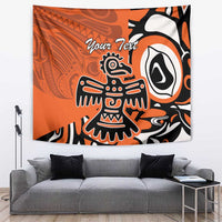 Personalized Canada Haida Eagle Tapestry Orange Style - Wonder Print Shop