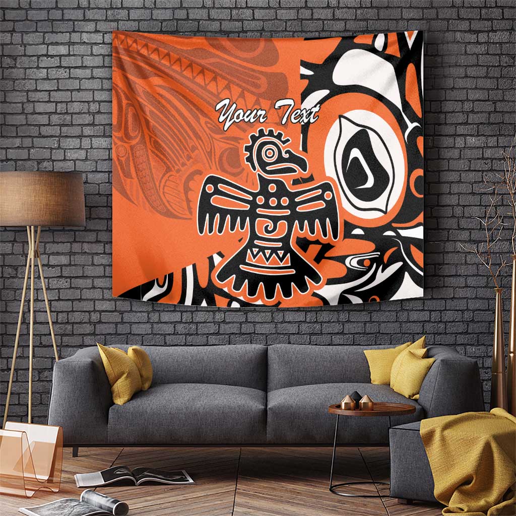 Personalized Canada Haida Eagle Tapestry Orange Style - Wonder Print Shop