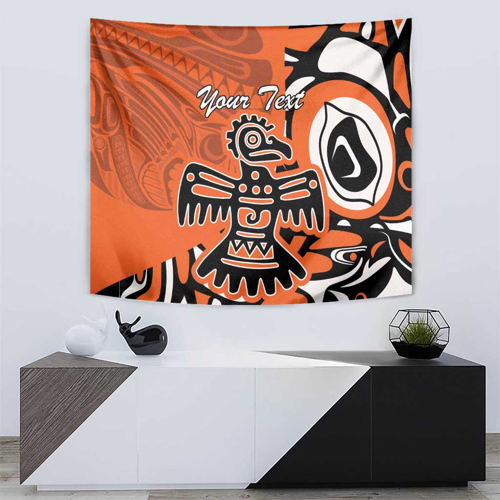 Personalized Canada Haida Eagle Tapestry Orange Style - Wonder Print Shop