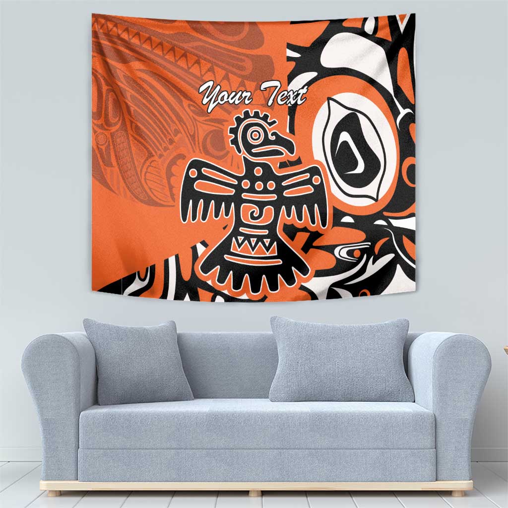 Personalized Canada Haida Eagle Tapestry Orange Style - Wonder Print Shop
