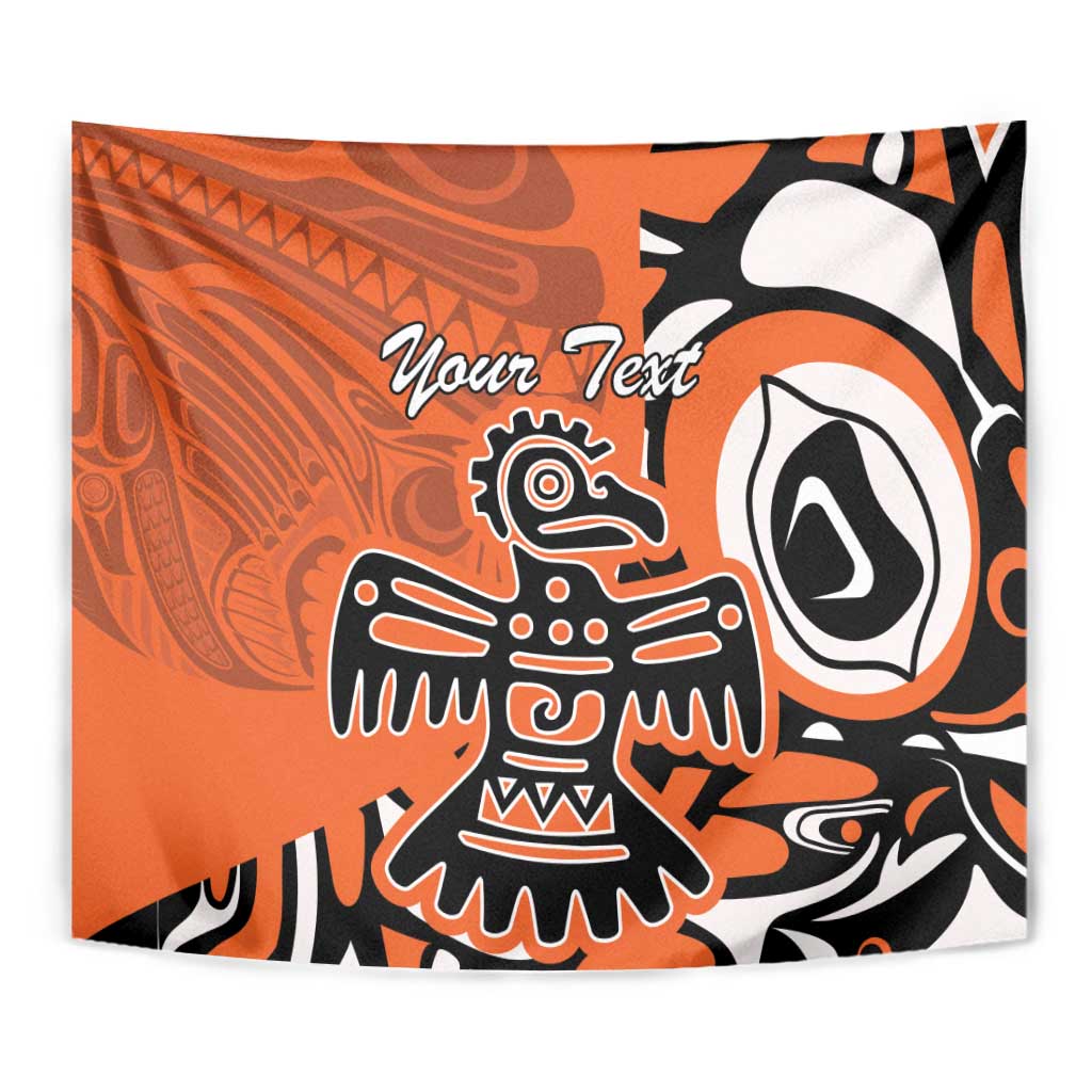 Personalized Canada Haida Eagle Tapestry Orange Style - Wonder Print Shop