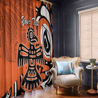 Personalized Canada Haida Eagle Window Curtain Orange Style - Wonder Print Shop
