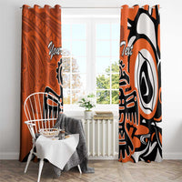 Personalized Canada Haida Eagle Window Curtain Orange Style - Wonder Print Shop