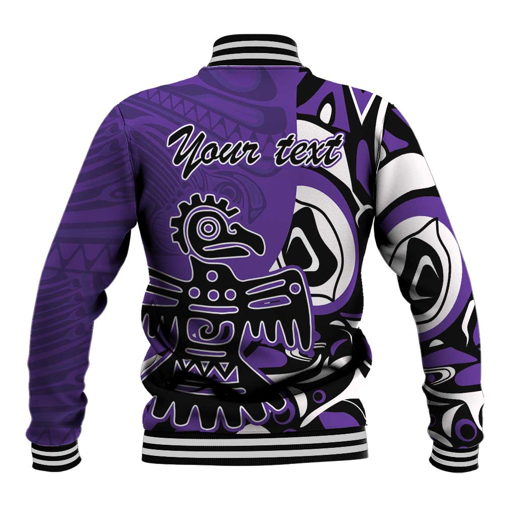 Personalized Canada Haida Eagle Baseball Jacket Purple Style - Wonder Print Shop