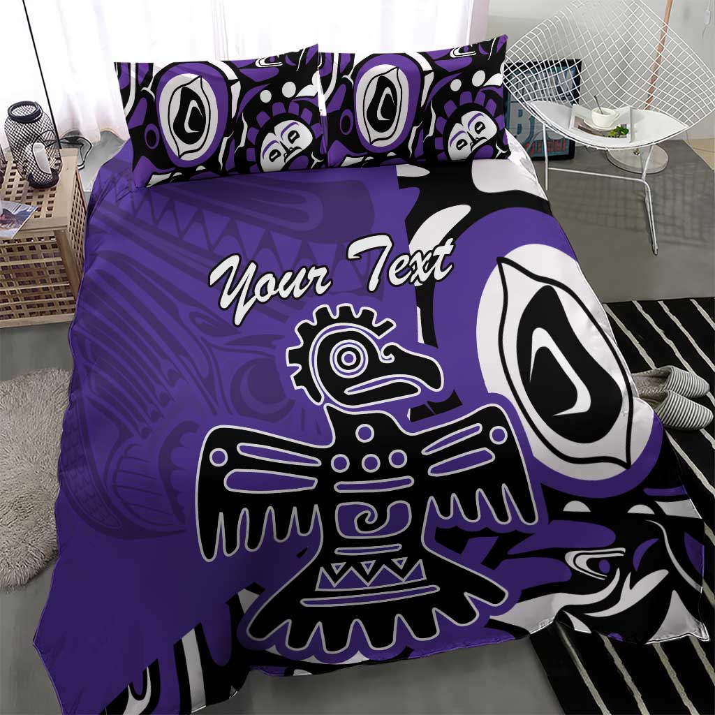 Personalized Canada Haida Eagle Bedding Set Purple Style - Wonder Print Shop