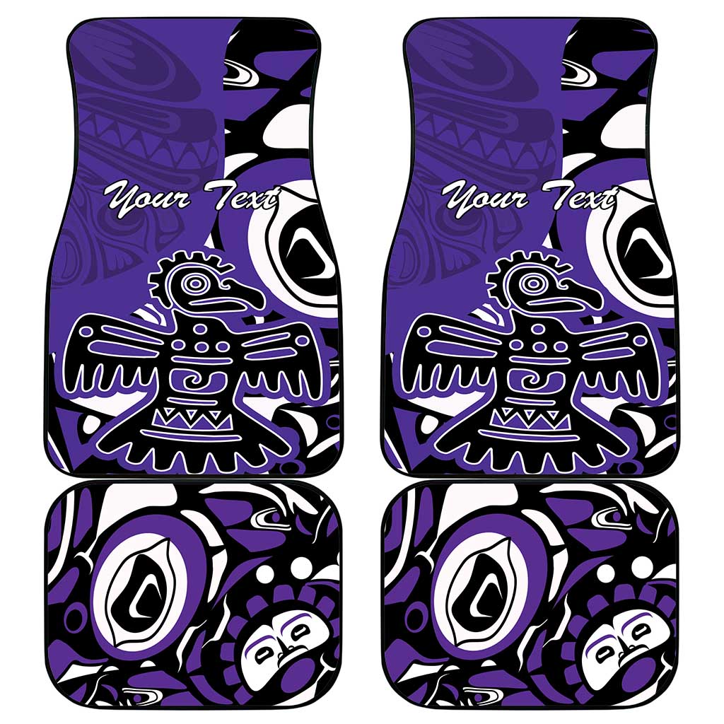 Personalized Canada Haida Eagle Car Mats Purple Style - Wonder Print Shop