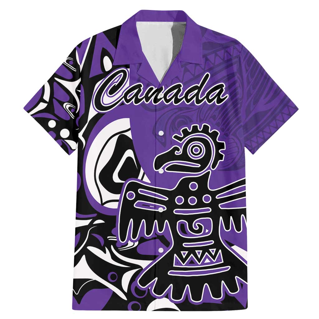 Personalized Canada Haida Eagle Family Matching Mermaid Dress and Hawaiian Shirt Purple Style - Wonder Print Shop