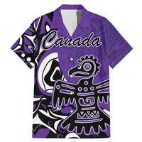 Personalized Canada Haida Eagle Family Matching Mermaid Dress and Hawaiian Shirt Purple Style - Wonder Print Shop