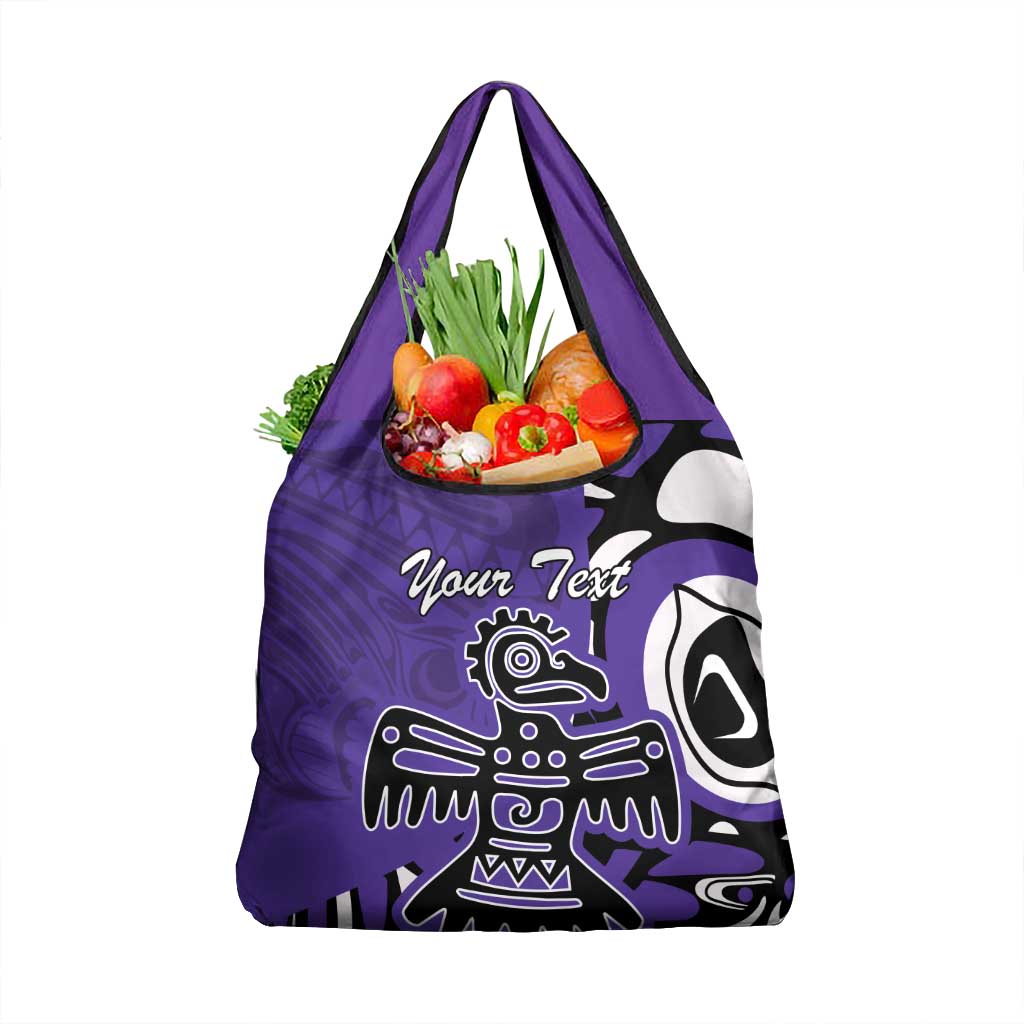 Personalized Canada Haida Eagle Grocery Bag Purple Style