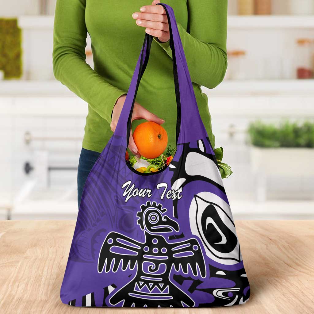 Personalized Canada Haida Eagle Grocery Bag Purple Style