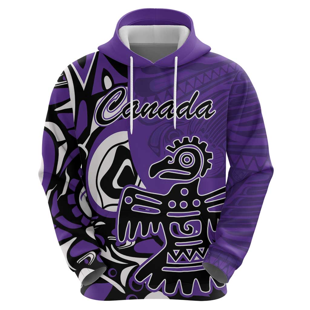 Personalized Canada Haida Eagle Hoodie Purple Style - Wonder Print Shop