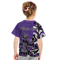 Personalized Canada Haida Eagle Kid T Shirt Purple Style - Wonder Print Shop