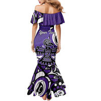 Personalized Canada Haida Eagle Mermaid Dress Purple Style - Wonder Print Shop