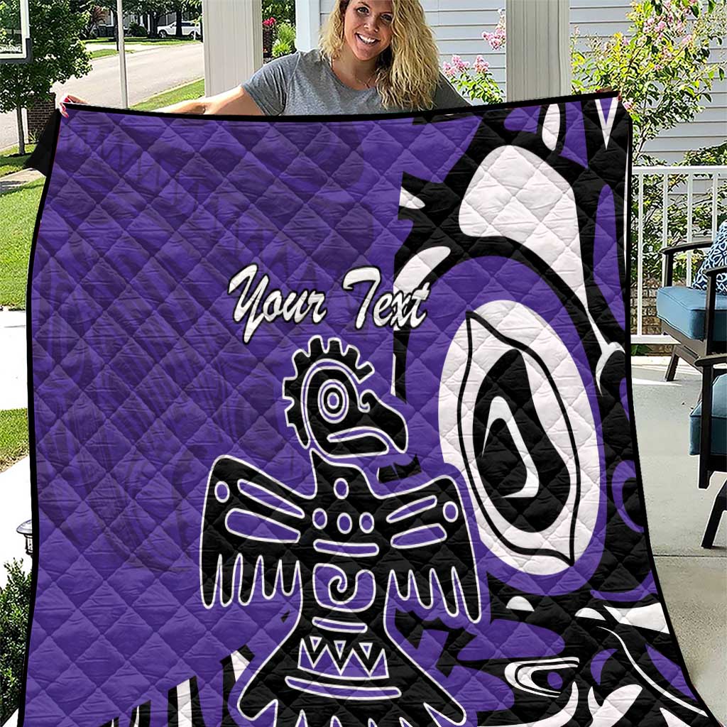 Personalized Canada Haida Eagle Quilt Purple Style - Wonder Print Shop