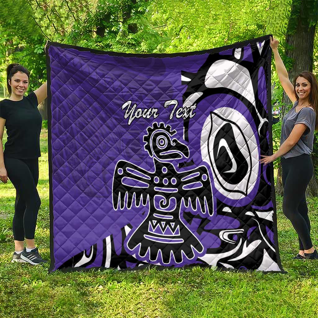 Personalized Canada Haida Eagle Quilt Purple Style - Wonder Print Shop