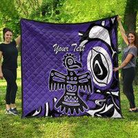 Personalized Canada Haida Eagle Quilt Purple Style - Wonder Print Shop