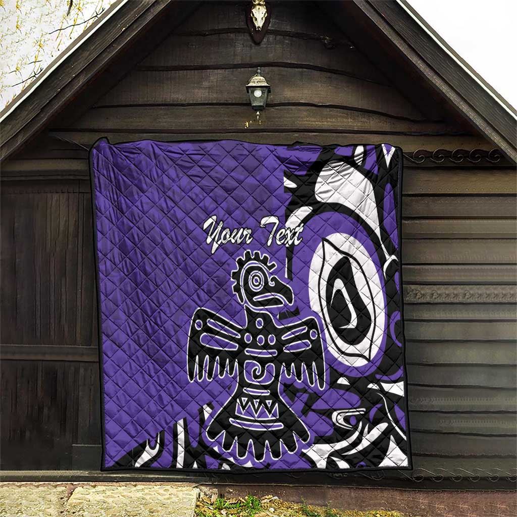 Personalized Canada Haida Eagle Quilt Purple Style - Wonder Print Shop
