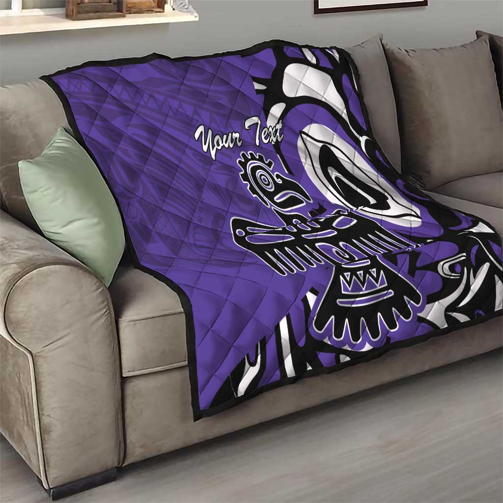 Personalized Canada Haida Eagle Quilt Purple Style - Wonder Print Shop