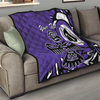 Personalized Canada Haida Eagle Quilt Purple Style - Wonder Print Shop