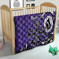 Personalized Canada Haida Eagle Quilt Purple Style - Wonder Print Shop