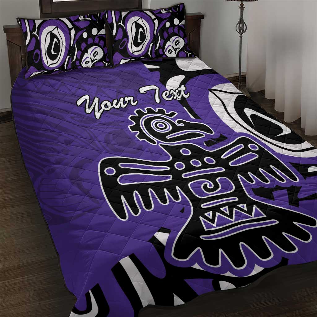 Personalized Canada Haida Eagle Quilt Bed Set Purple Style - Wonder Print Shop