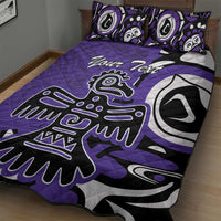 Personalized Canada Haida Eagle Quilt Bed Set Purple Style - Wonder Print Shop