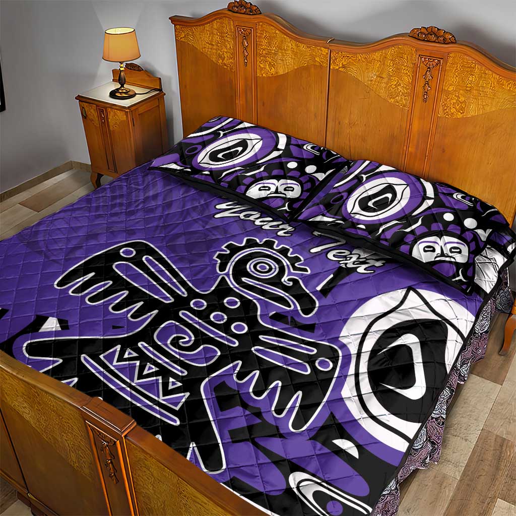 Personalized Canada Haida Eagle Quilt Bed Set Purple Style - Wonder Print Shop