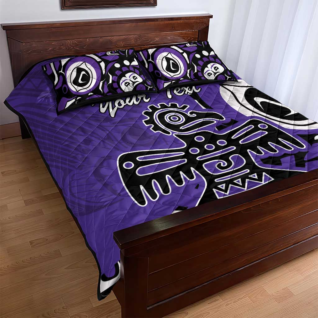 Personalized Canada Haida Eagle Quilt Bed Set Purple Style - Wonder Print Shop