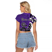 Personalized Canada Haida Eagle Raglan Cropped T Shirt Purple Style - Wonder Print Shop