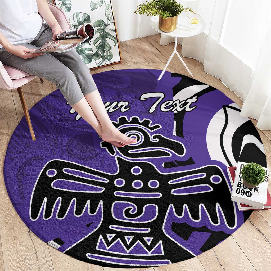 Personalized Canada Haida Eagle Round Carpet Purple Style
